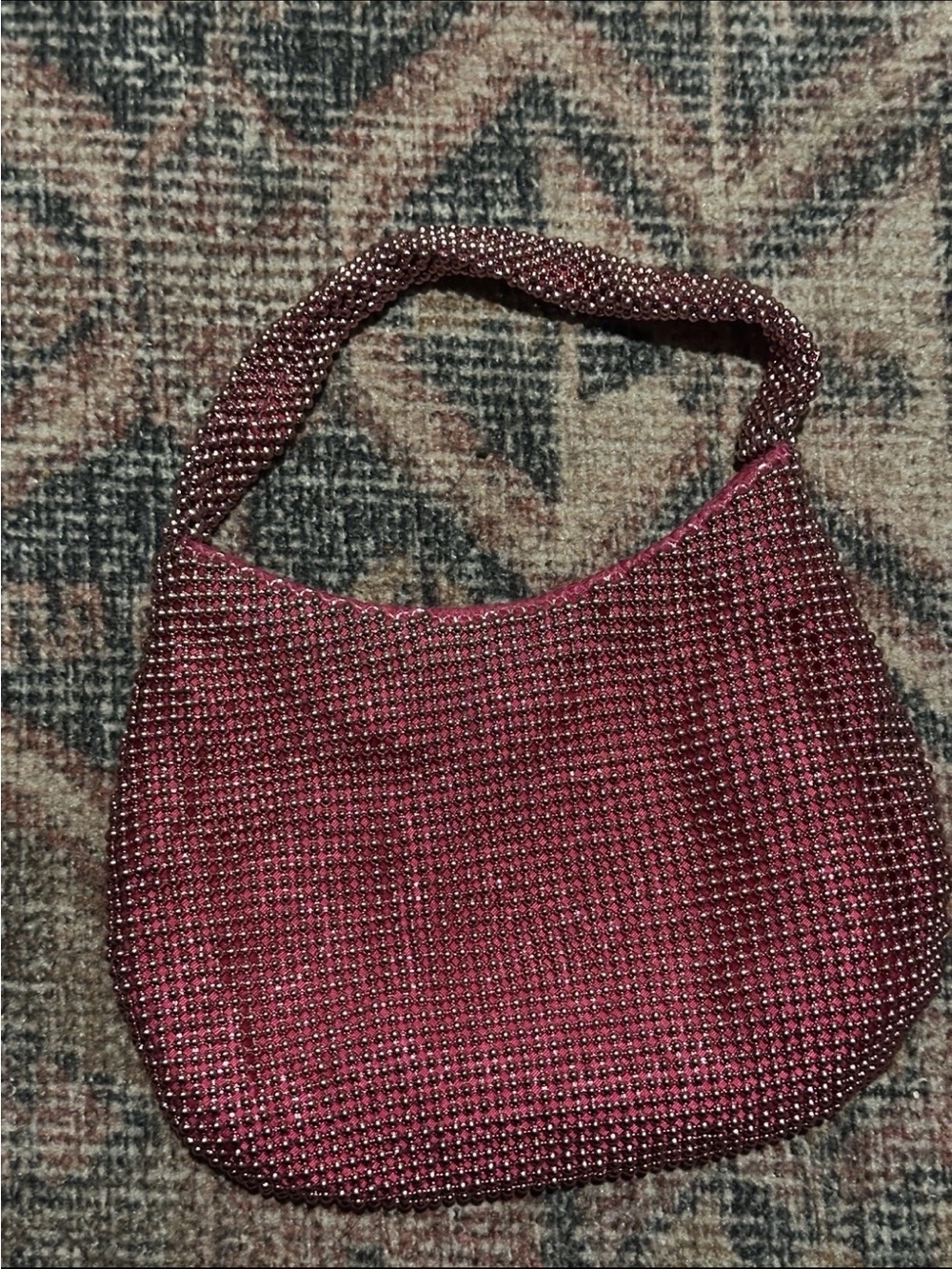 Whiting & Davis Pink Beaded  Bag